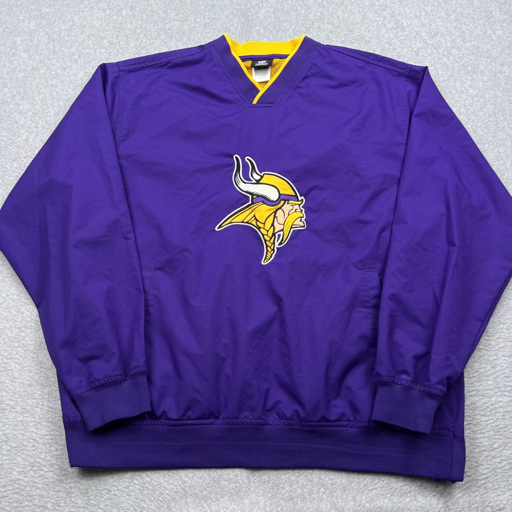 Minnesota Vikings Windbreaker Men Medium Purple Pullover NFL Team Apparel Jacket